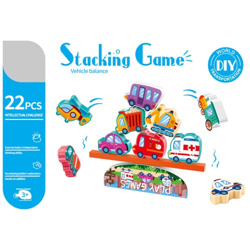 838 JAQI Stacking Game Traffic Balance Toys Montessori Toddlers Learning Alphabet Word Christmas Birthday Gifts Toys for Boys Girls Kids