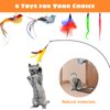 Oziral Cat Feather Toys, 10PCS Cat Toys with Super Suction Cup, Detachable 2PCS Cat Wand Toys & 6PCS Replacement Teaser Refills with Bell, Interactive Cat Toy for Indoor Cats Kitten Play Exercise