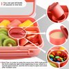 Amathley Bento box lunch box,lunch containers for Adults/Kids/Toddler,5 Compartments bento Lunch box with Sauce Vontainers,Microwave & Dishwasher & Freezer Safe,BPA Free(Pink)