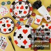 durony 144 Pieces Casino Paper Plates and Napkins Dinnerware Set Casino Birthday Party Tableware Supplies Includes Poker Club Paper Plates Napkins Forks Serve 24 for Casino Party Supplies