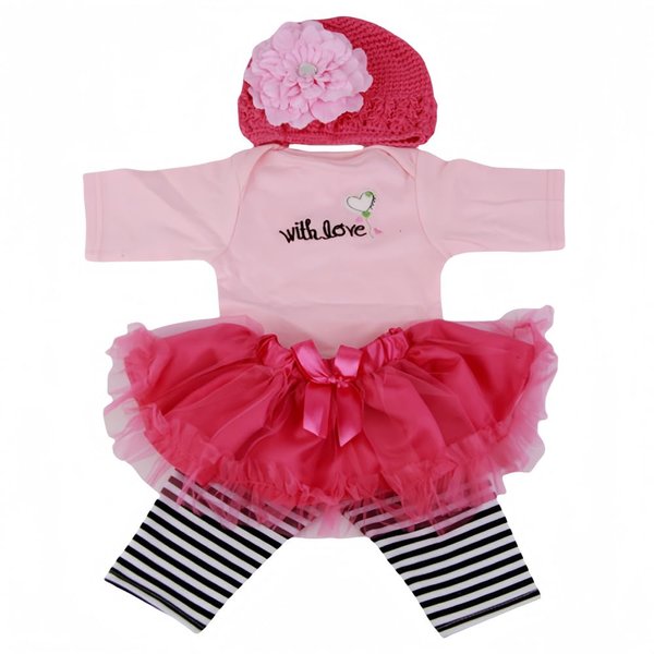 Reborn Baby Dolls Clothes for 17-22 Inch Newborn Baby Doll Girl, Baby Doll Clothes Outfit Accessories fit 17-22 Inch Baby Doll Girl (Red Skirt)