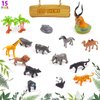 UNIQUE KIDS Mini Wild Animals 15-Pcs Figure Set | Realistic Sensory Tube Playset for Toddlers 3-5, Party Favors