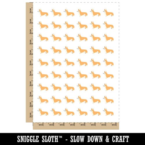 Pembroke Welsh Corgi Dog Solid Temporary Tattoo Water Resistant Fake Body Art Set Collection - 54 1" Tattoos (1 Sheet)