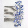 Faship Gorgeous Blue Crystal Floral Hair Comb
