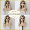 GNIMEGIL Long Ash Blonde Wigs for White Women Ombre Blonde Curly Wig Wavy Synthetic Wig Brown Dark Roots 80s Wigs Halloween Costume for Women