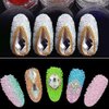 Minejin Nail Art Mini Rhinestones Micro Crystals Sharp Bead Phone Mini Gems DIY Art Decoration Need Glue 1400Pcs (Blue)
