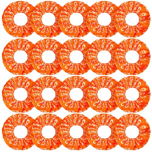 WILLBOND 20 Pcs Orange Satin Cheer Scrunchies, Hair Accessories Cheerleading Hair Ties Elastic Scrunchies Hairband Cheerleading Gifts for Girls Women Team Sport Player Gift Birthday Party