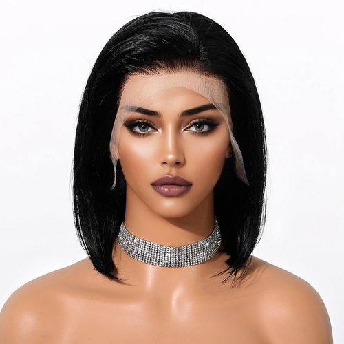 ELLORS 10 Inch Bob Wig Human Hair 13x4 HD Frontal Lace Wig 150% Density Pre Plucked Frontal Bob wigs Short Straight Bob Wigs for Black Women