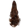 FELENDY Ponytail Extension, 18" Claw Clip in Ponytail Extensions Long Curly Wavy Jaw Clip on Pony Tails Hairpiece for Women Dark Brown Mix Light Auburn