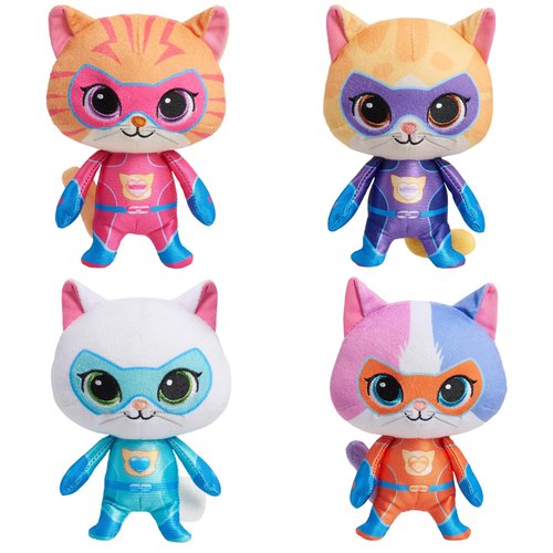 Paecrcea Super Cat Plush Toys – Set of 4 Soft Stuffed Animals – Sparks, Buddy, Ginny, Bitsy – Adorable Kitties Gift Set for Children(8.5 Inch)