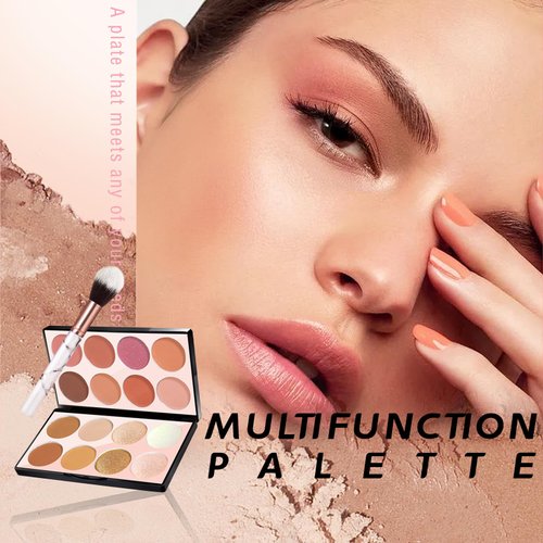 NewBang 16 Colors Blush Contour Highlighter Makeup Palette with Brush, Matte Mineral Face Blush Powder for Cheek, Bright Shimmer Illuminator Bronzer Professional Facial Beauty Makeup Blushes Set