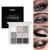 9 Colors Eyeshadow Palette - Dark Punk Smoky Eyeshadow Theme, High Pigmented Blendable Matte & Glitter Shimmer Finishes, Long Lasting Eye Makeup for Christmas & Music Festivals(Dark Punk Smoky)
