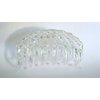 Generic Transparent iridescent clear diamond cut design double grip acrylic hair claw (Primary color: Gray), 1 Count (Pack of 1)