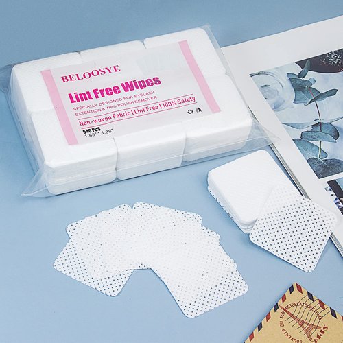 540 PCS Lint Free Nail Wipes,Eyelash Extension Glue Wipes,Super Absorbent Soft Non-woven Fabric Adhesive Nail Polish Remover Wipe,Cleaning Pad Cloth for Lash Extension Supplies and Nail Polish Bottle