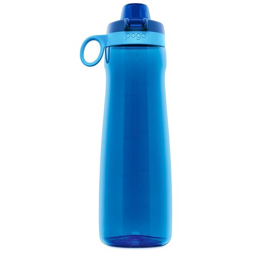 Pogo BPA-Free Plastic Water Bottle with Chug Lid, 40 Oz, Blue