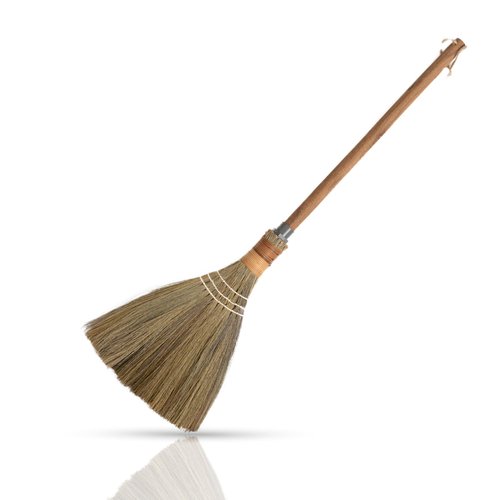 BMart Home Natural Whisk Sweeping Hand Handle Broom - Vietnamese Straw Soft Broom for Cleaning Dustpan Indoor-Outdoor, Sofa, Car Hood, Decoration Items - 9.84'' Width, 27.55" Length