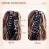 MAYSA Curly Ponytail Hair Extension, 14in Claw Clip in Highlights Ponytail Hair Extension, Clip in Ponytail Soft Synthetic Hairpiece for Black Women #8BH26 Chocolate Brown with Blonde Highlights