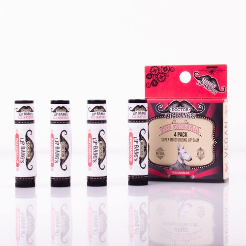 Doctor Lip Bang's Super Moisturizing Lip Balm | 4 Pack | Watermelon| ALL NATURAL & CRUELTY FREE | 100% VEGAN | FOR DRY & CRACKED LIPS
