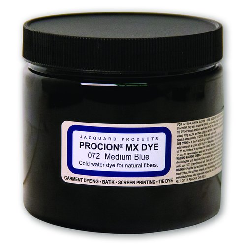 Jacquard Procion Mx Dye - Undisputed King of Tie Dye Powder - Medium Blue - 8 Oz - Cold Water Fiber Reactive Dye Made in USA
