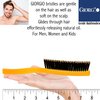 Giorgio Neon GION1O (7.75" Orange) Gentle Touch Detangler Hair Brush - Scalp Brush / Travel Brush Stimulates Hair Growth with Dual-Length Soft Nylon Bristles for Sensitive Scalps - Anti Static Brush