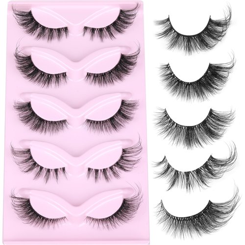 Cat Eye Lashes Fairy Eyelashes Wispy Fluffy False Eyelashes Fox Strip Fake Eyelashes 5 Styles Mix...