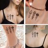 Dopetattoo 6 Sheets Temporary Tattoo Lotus Unalome Tattoo Lotus Flower Tattoo Fake Tattoos for Women Men Girls Neck Tattoo Hand Tattoory tattoo for Neck Arm Chest for Woman