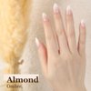 Teenitor Press on Nails Short, Almond Press on Nails French Tip Black, Glue on Nails Short Press Ons, Press on Nail Kit Coffin Press on Nails, Short French Tip Press on Nails Medium Press on Nails