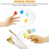 Acrylic Paint Palette 2pcs 11.8 x 7.9 inches with Thumb Hole by DUGATO, Clear Oval-Shaped Non-Stick Acrylic Oil Paint Mixing Tray- Comfortable to Hold & Easy to Clean - for DIY Art Painting Plate
