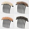 Petunny 4Pcs Crystal Side Hair Comb Rhinestone Black Plastic Hair Side Combs Glitter Side Hair Combs for Women Girls(Random Colors)