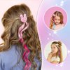 14 PCS Gradient Curly Hair Clip, Hair Clips for Girls, 13in Rainbow Hair Extensions for Kids, Curly Clip in Hair Extensions for Toddler Kids Girls Ponytails Accessories (Red)