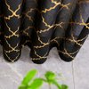 YJ YANJUN Sheer Black Curtains 108 inches Long -Gold and Black Curtains with Quaterfoil Pattern Print Window Curtains 2 Panels,52 x 108 Inch