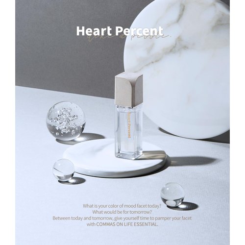 Heart Percent Commas on Life Essential Lip Essence #101 Lulluaby, Watery Oil Clear Lipgloss Essence Intense Overnight Sleeping Lip Treatment 6g (0.2 fl. oz.)