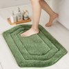 COSY HOMEER Extra Thick Bath Rugs for Bathroom - Anti-Slip Bath Linen Sets Mats Soft Plush Yarn Shaggy 100% Strong Polyester Living Room Bedroom Floor Water Absorbent(Green,17x27 - Inches)