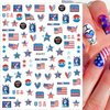 10 Sheets 4th of July Nail Art Stickers Decals Independence Day USA Flag Stars 3D Self-Adhesive Nail Decals Holiday Design Nail Supplies Decals for Acrylic DIY Salon Manicure Decoration Accessories