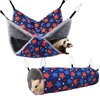 petonfun Ferret Rat Hammock Set Guinea Pig Hideout Bed,Soft Hamster Toys Hanging Tunnels and Tubes,Plush Small Animal Pet Chinchilla for Cage Accessories Hide,Play and Sleep,2 Pack,Blue Star