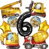 Construction Truck Balloons Construction Birthday Party Supplies Construction Trucks Party Decorations for Boys 6th Birthday Party Construction Tractor Themed Birthday Party Favor