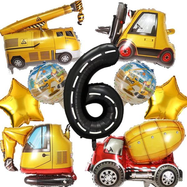 Construction Truck Balloons Construction Birthday Party Supplies Construction Trucks Party Decorations for Boys 6th Birthday Party Construction Tractor Themed Birthday Party Favor