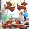 5Pcs Dog Birthday Balloons Dachshund Shaped Puppy Dogs Foil Mylar Balloons for Pet Puppy Dog Animal Birthday Lets Pawty Themed Pet Party Decoration Supplies