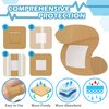 100 Pcs Flexible Fabric Adhesive Bandages Spot Knuckle Fingertip Bandages for Wound Care and First Aid Supplies, 3 Assorted Sizes