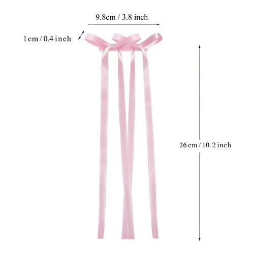 DEEINN Double Bowknot Hair Clips - 6pcs Tassel Ribbon Hair Clips With Long Tails for Women