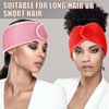 Xuhal 4 Pieces Mesh Hair Wraps for Black Women's Natural Hair - Sleeping Cap, Spa Headbands, Face Wash Nets (Orange, Yellow, Pink, Rose Red)