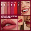 MLSMILE 3Pcs Matte Liquid Lipstick Set Waterproof Makeup Lipstick for Women Lip Stain Tint Longwear Non-Stick Cup Lip Gloss (Set B) (Set A)