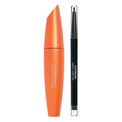 Covergirl Lash Blast Volume Waterproof Mascara, Volumizing Mascara, Very Black and Perfect Point Plus Eye Pencil, Black Onyx, Combo Pack of 2