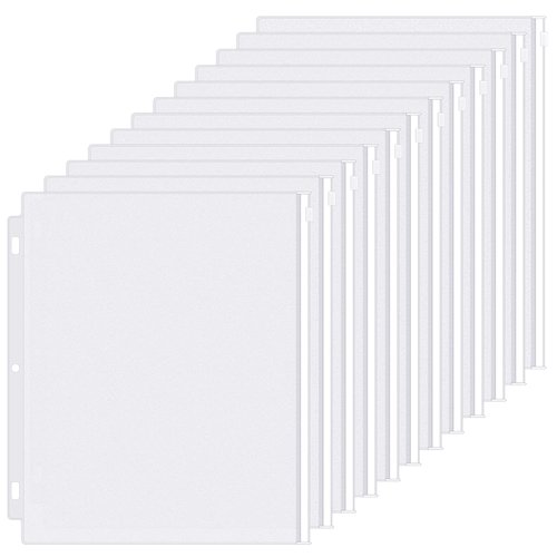 Antner 12 Pack Binder Pockets Letter Size 3 Holes 11.4" x 9.8" Zipper Binder Folders for 3-Ring Binder Loose Leaf Bags, Waterproof Binder Pouch Document Filing Bags