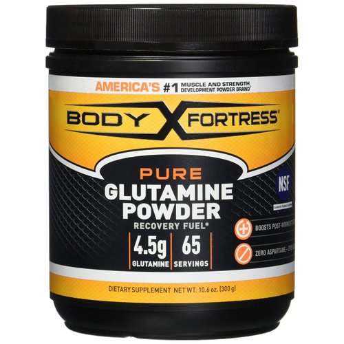 Body Fortress 100% Pure Glutamine Powder, 300g Jar (1ct), Nutrient Replenishment Powder for Post-Workout Recovery Glutamine Supplement