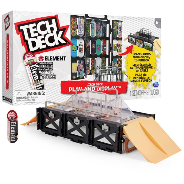 Tech Deck, Play and Display Transforming Ramp Set and Carrying Case with Exclusive Fingerboard, Kids Toy for Ages 6 and up