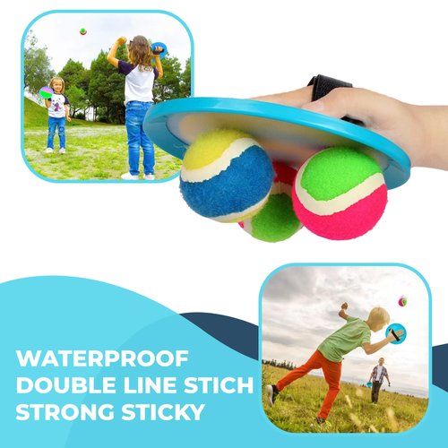 ARS Sports Kids Toys Toss and Catch Ball Game Set, Classic Outdoor Games with 4 Paddles 4 Balls and 1 Storage Bag, Beach Games, Yard Games, Kids Birthday Gift for 3 4 5 6 7 8 9 10 Year Old Boys Girls