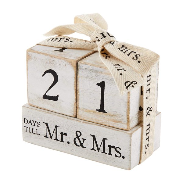 Mud Pie Countdown Mrs. Block Set, 3" x 4", White