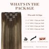 GOO GOO Clip in Hair Extensions Real Human Hair, Remy Human Hair Extensions Clip ins for Women, Natural Human Hair, 14inch 120g 7Pcs, 4/26/4 Balayage Chocolate Brown to Honey Blonde