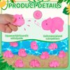 Youdaju 24 Pcs Rubber Hippo Baby Bath Toys Cute Floating Animal Bath Squirts Pink Hippo Bath Buddy Squirter Toys for Toddlers Fun Water Squirting Bathtime Play for Bathtub and Pool,Summer Beach Decor